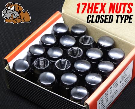 Bull Lock 17hex Wheel Lug Nuts - Black (20pcs/set)