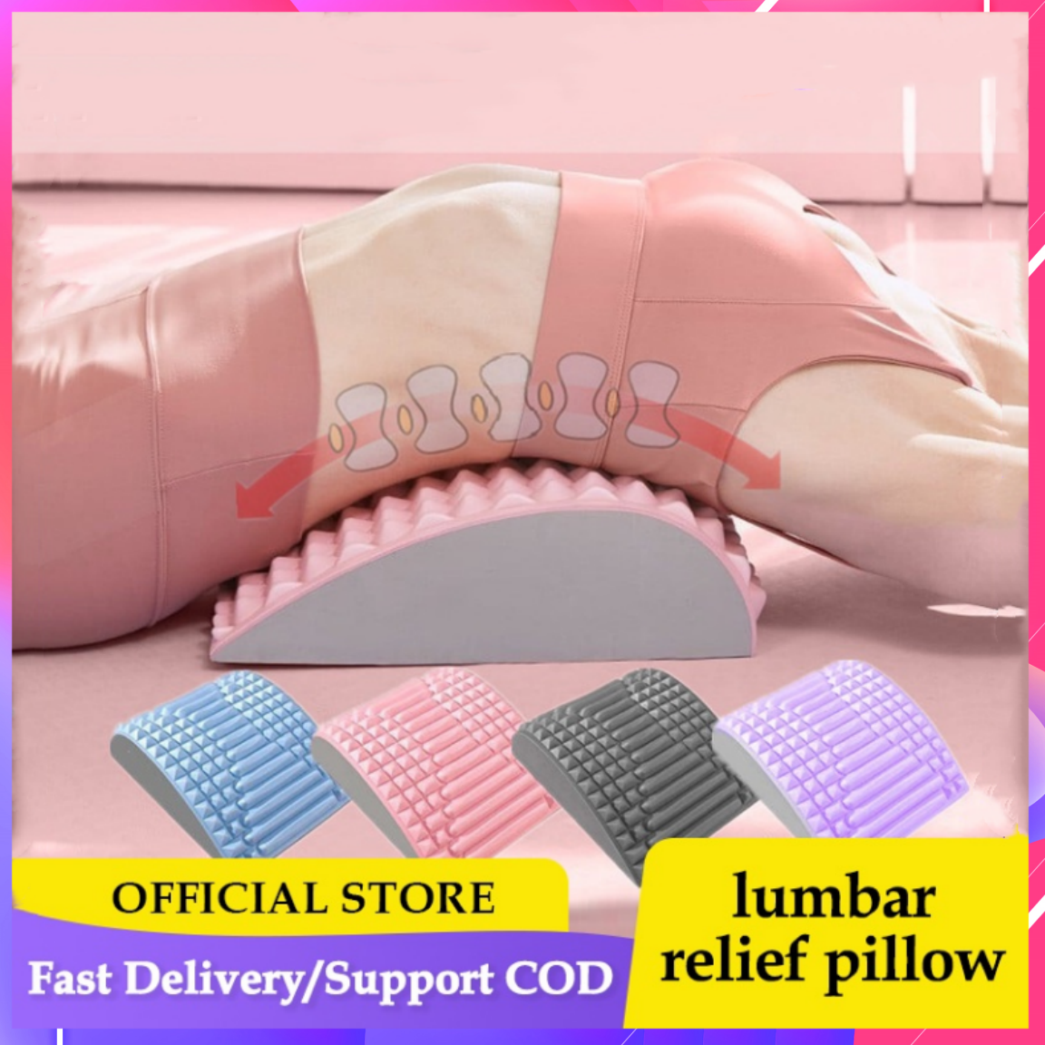 EVA Foam Back Massager & Lumbar Support Pillow for Pain Relief