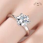 Silver Coated Ring with Zircon Stone for Women CADIA