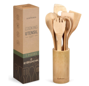 ARDIGI Eco-Friendly 8 in 1 Bamboo Kitchen Utensil Set