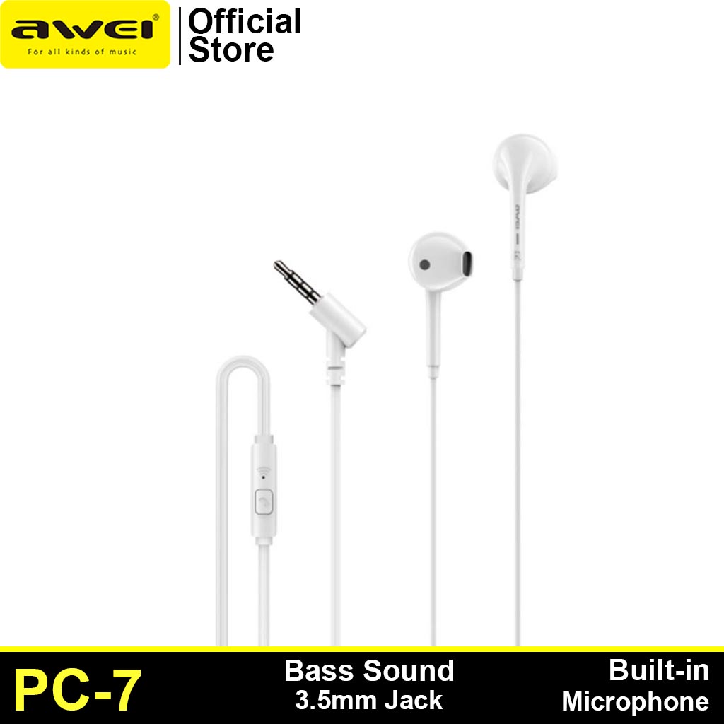 Awei PC-7 In-Ear Earphones with Mic: Superior Sound Quality