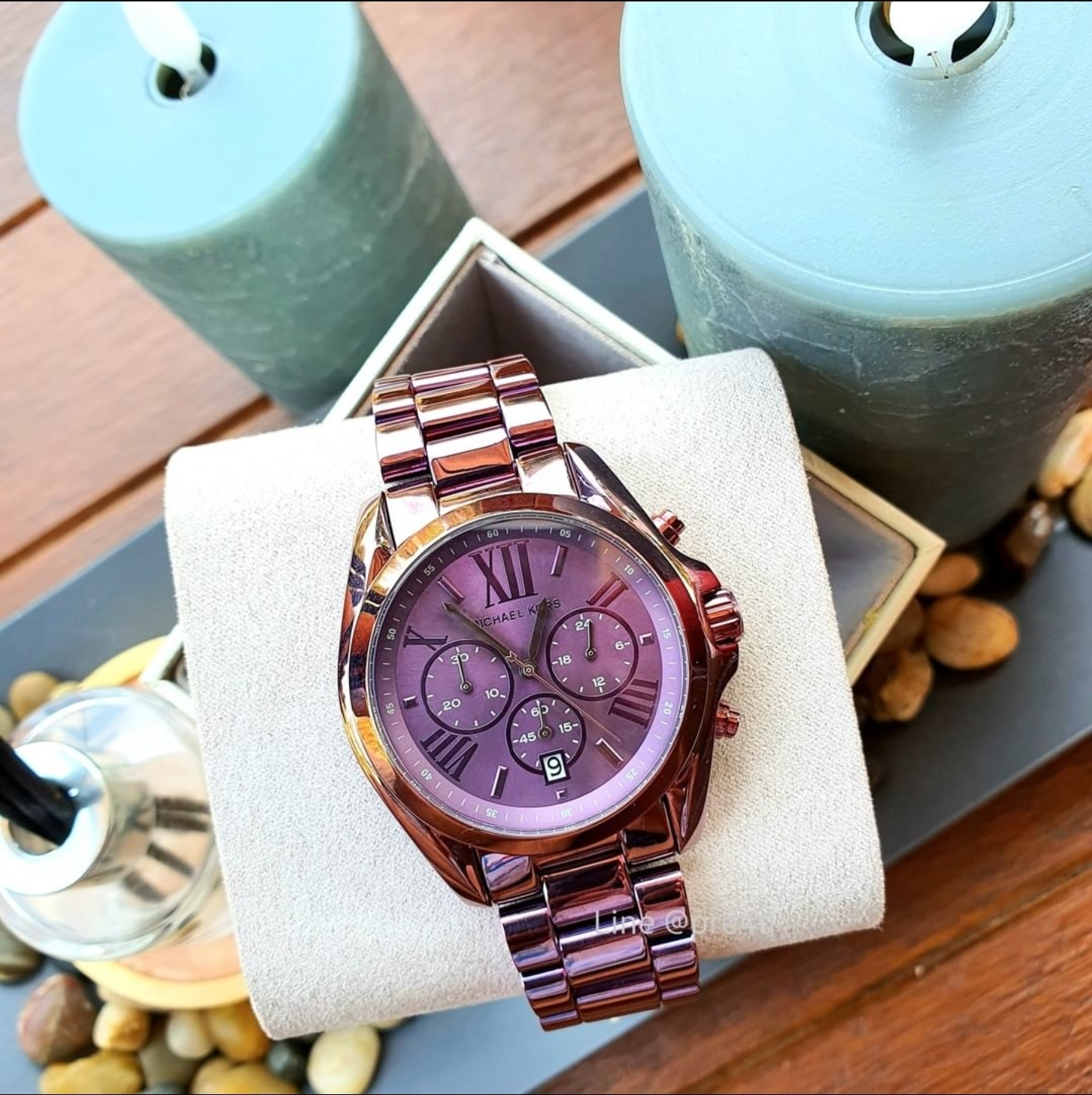 Michael Kors Womens Quartz Stainless Steel Purple Dial 36mm Watch MK6