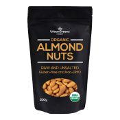 Raw Organic Almond Nuts, 200g (US and Europe Certified)