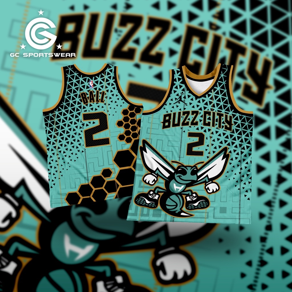 Buzz City Charlotte Hornets Swarm 365 Match-up Black & Teal Jersey #16  Size XL