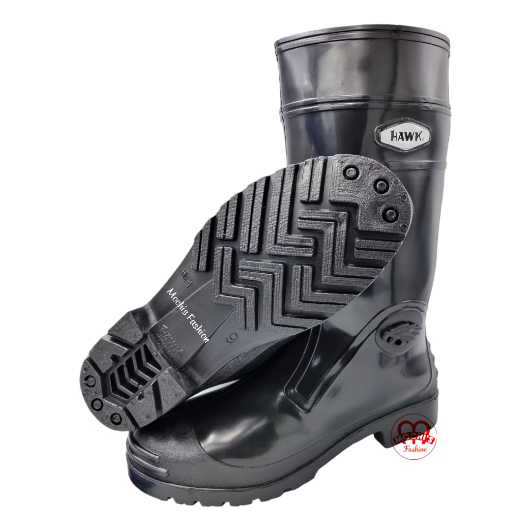 Hawk Men's Waterproof Non-Slip Rain Boots