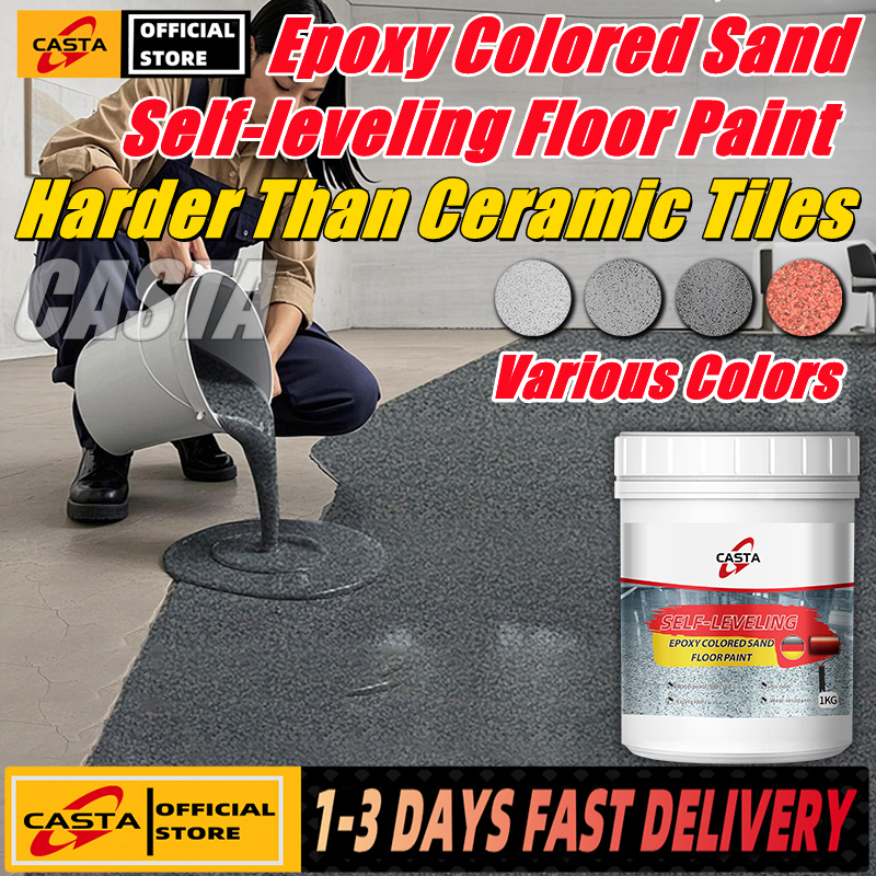 Bathroom Tile and Floor Tile Renovation Waterproof Anti-Slip Epoxy Colored Sand Marble Paint Self-Leveling Floor Coating