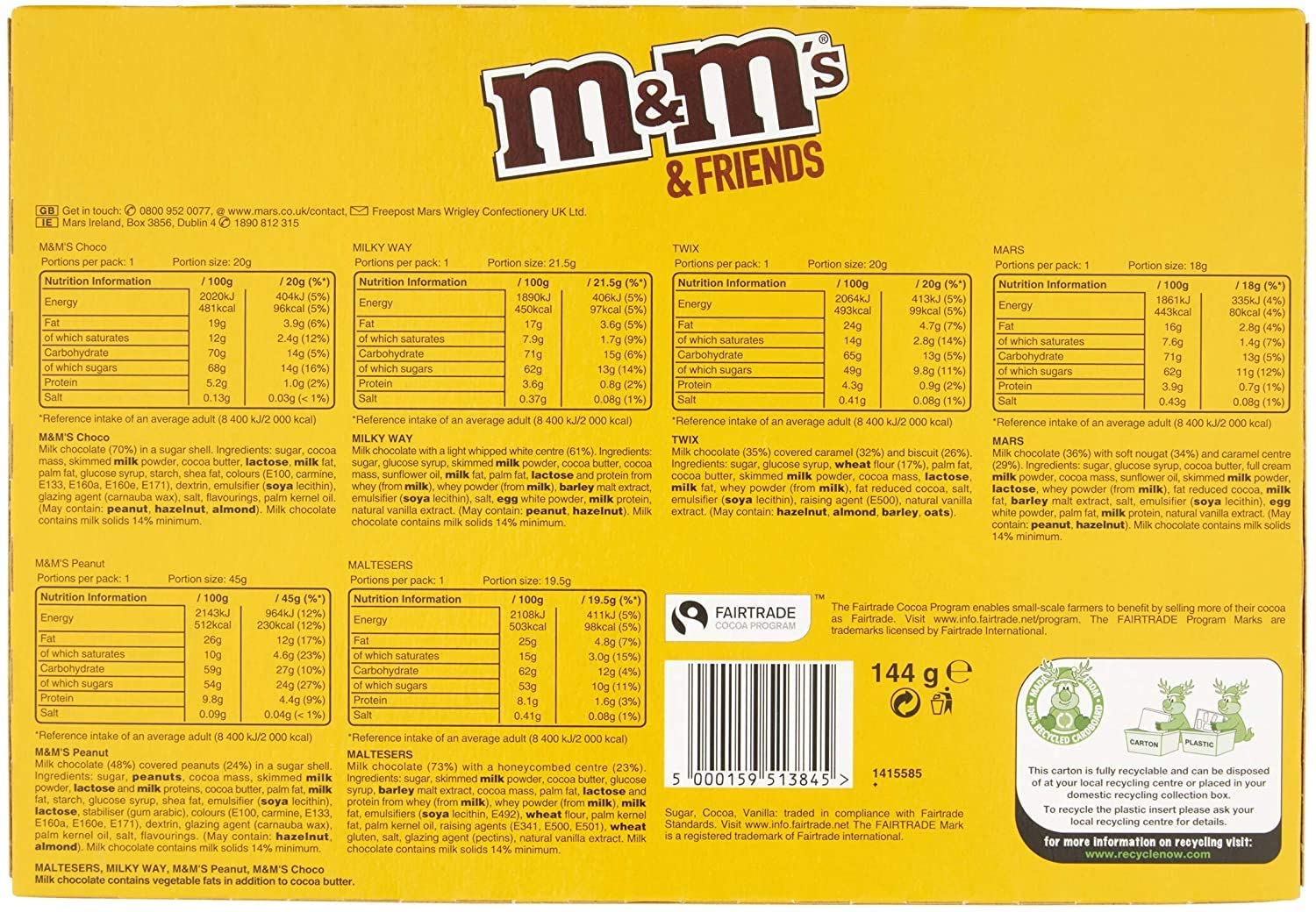 M&M's Friends Medium Selection Box 139g – Candylandug