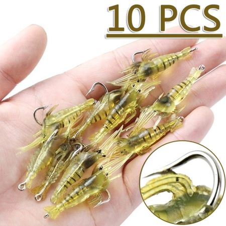 10pcs Artificial Shrimp Fishing Lures - Brand Name: ShrimpMaster