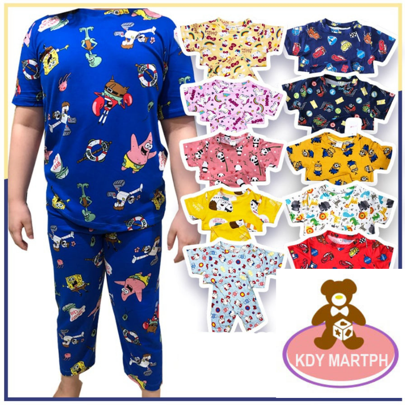 ADAN 1 Pair Assorted Bundle Terno Kids Boys Pajamas Sleepwear Nightwear