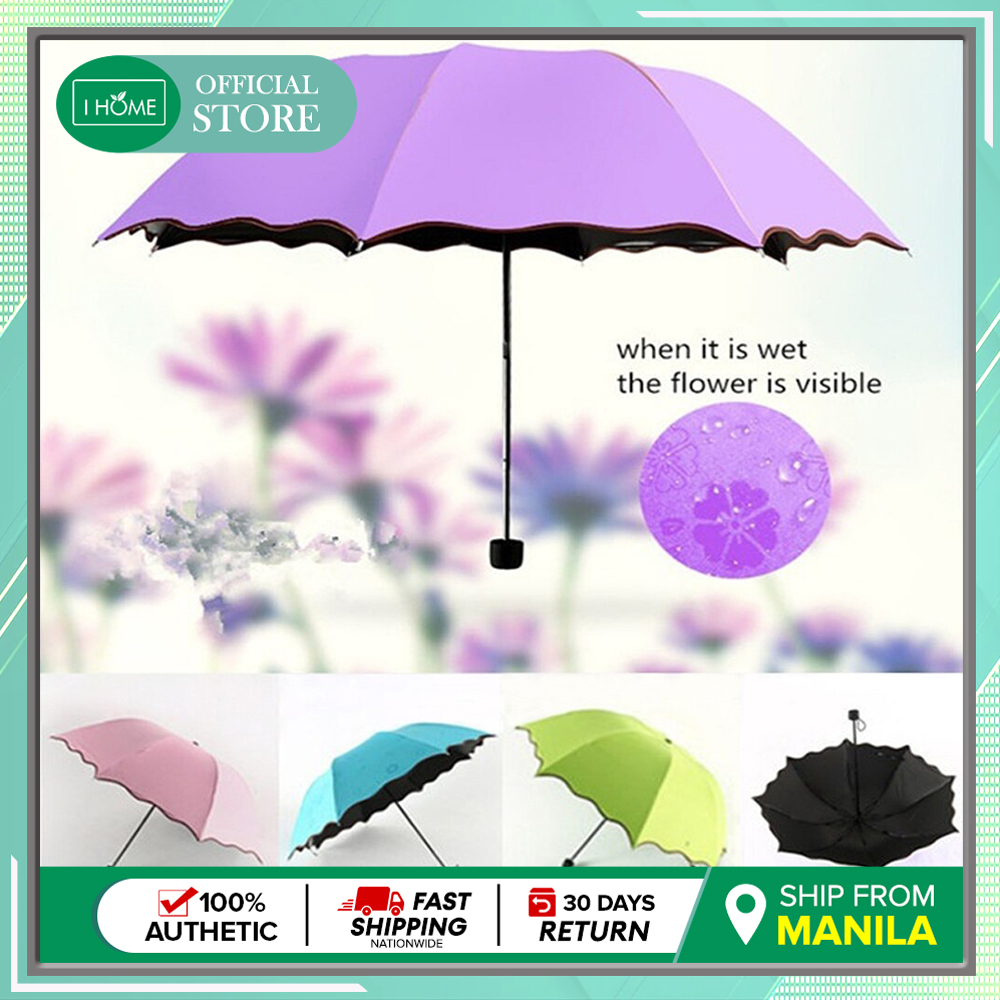Lazada Philippines - I Home Best Seller Random Color Manual Magic Umbrella Blossoms Flower for Rain and Sunlight Protection