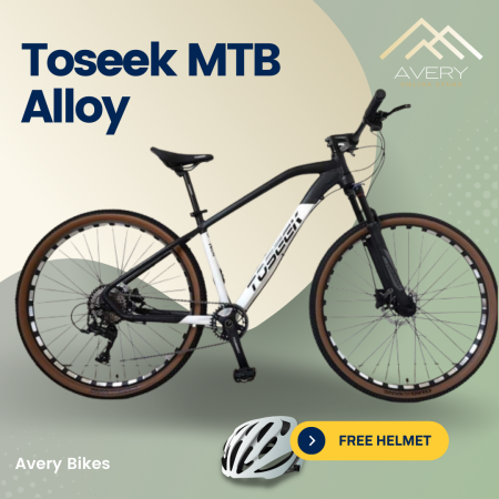 TOSEEK Aluminum MTB Bike with Hydraulic Brakes and FREE HELMET