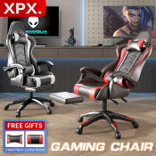 Ergonomic Leather Gamer Chair by Solar: Height-Adjustable Reclining Office Chair