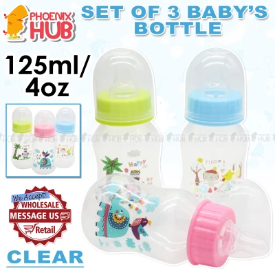 Phoenix Hub 4oz Baby Feeding Bottles Set of 3 125ml (1)