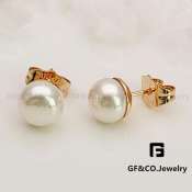 GF&Co. High-Quality Pearl Stainless Steel Stud Earring 3-P-E