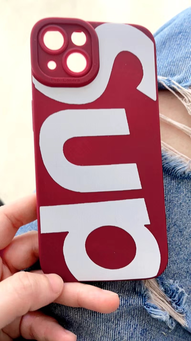 ▽▭ Fashion Supreme silicon iPhone Case for iPhone 14 13 12 11 Pro MAX XS  MAX XR X 7 - 8 Plus shockproof back cover