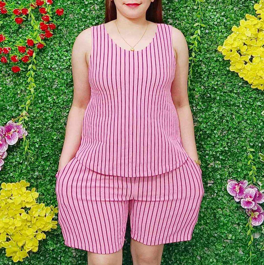 PLUS SIZE BARK CREPE SLEEVELESS TERNO SHORT