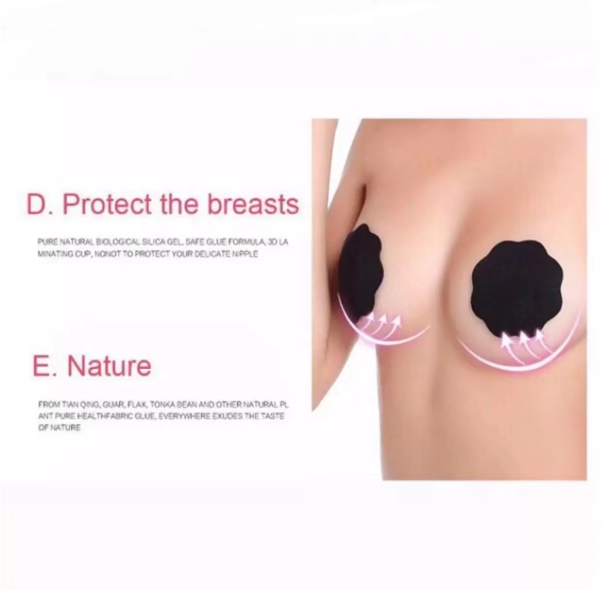 S9 Sexy Bra Pad Adhesive Silicone Breast Pad Chest Sticker flower shape  1pair two color