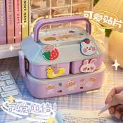 Kids Bento Box: Double Grid Layer Lunch Box by 