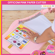 OFFICOM 12 Inch Pink Paper Cutter with Safety Guard