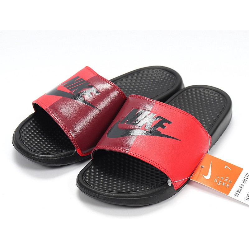 nike slippers for men red