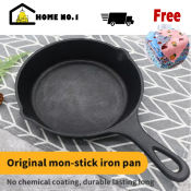 Natural Single Handle Iron Non-stick Frying Pan by Home