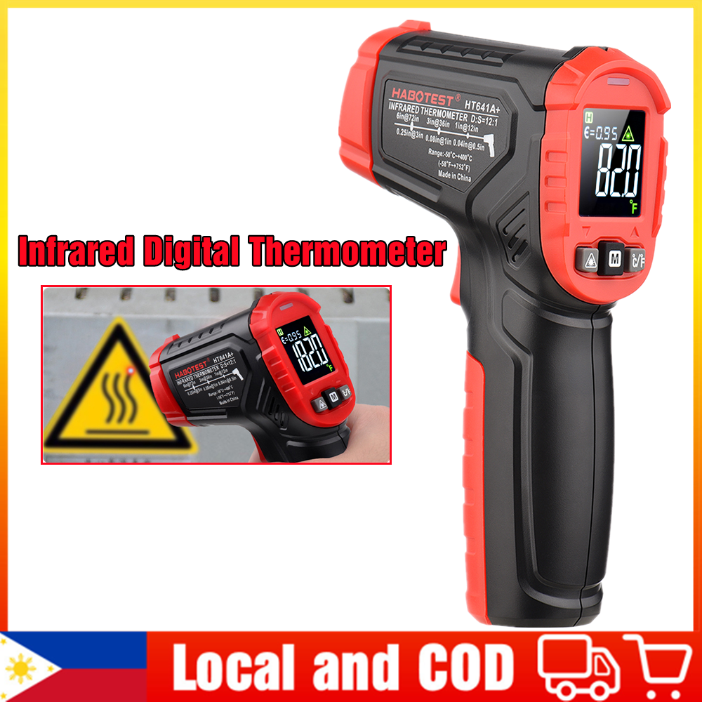 Habotest Ht641a+ Infrared Thermometer -58~752 Non-contact Digital Heat  Temperature Gun Ir Laser Surface Temperature Meter