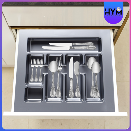 Hym Cutlery Organizer Tray - Kitchen Cabinet Spoon and Fork Rack