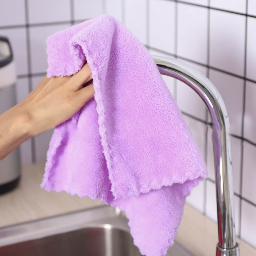 5pcs Random Color Absorbent Non-stick Oil Dishwashing Cloth, Kitchen-specific  Thickened Lint-free Table Wipes, Hand Wipes, Scouring Pads, Cleaning Towels,  Mixed Colors,Absorbent Cleaning Rag