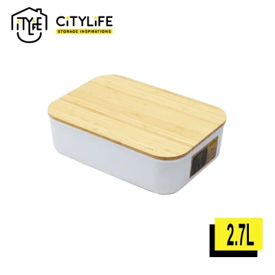 Citylife Sleek Flat Storage Box Compartment with Wooden Lid (1)