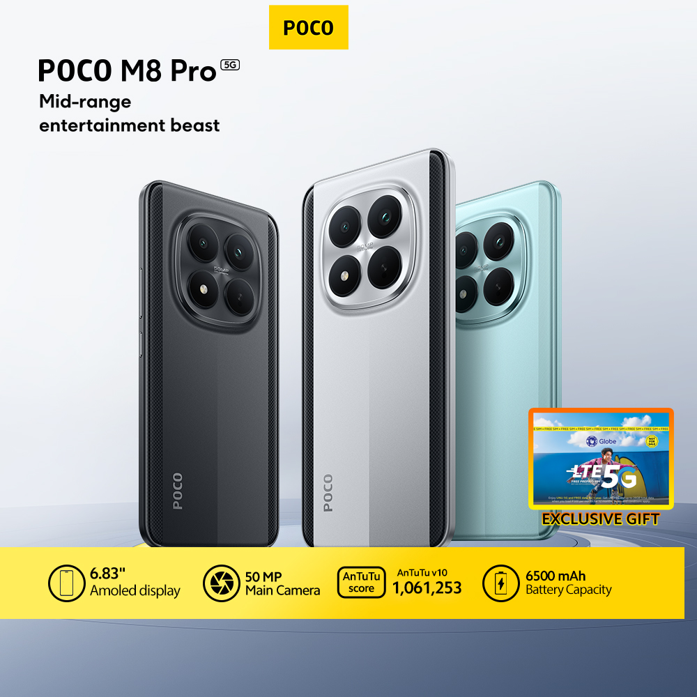 POCO M8 PRO 5G Massive 6500mAh (typ) battery 6.83" CrystalRes 1.5K AMOLED display Snapdragon® 7s Gen 4