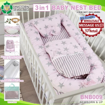 Unicorn Selected BNB009 Baby Newborn Crib Set With Pillow and Blanket Bed Snuggle Nest For Newborn Infant Travel Bed Baby Cosleeper Bed (6)