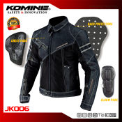 KOMINE JK006 Motorcycle Jacket with Protector Pad - Spring Denim