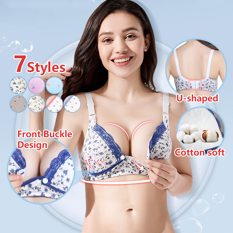 Wireless Front Open Nursing Bra Soft Lace Breathable Seamless Maternity  Breastfeeding Bras For Pregnant Women