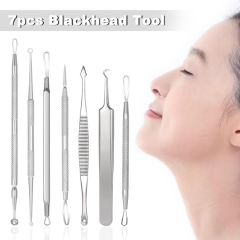 Abody 7pcs Blackhead Tool Acne Clip Facial Comedone Needle Set Facial Pimple Tweezer Stainless Steel Blemish Extractor - Intl July 2018 - 2 Abody 7pcs Blackhead Tool Acne Clip Facial Comedone Needle Set Facial Pimple Tweezer Stainless Steel Blemish Extractor - intl - 2