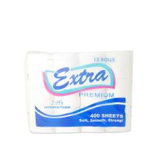 Blue Extra premium 12 rolls 2 ply bathroom tissue 400 sheets 150128 (1set) W45 Philippines