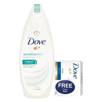 Dove Body Wash Sensitive Skin 22oz With Free Dove Bar White 4oz June 2018 - 2 Dove Body Wash Sensitive Skin 22oz with Free Dove Bar White 4oz - 2