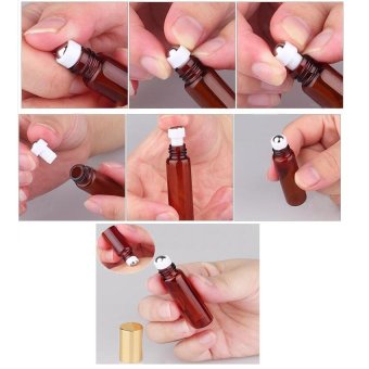 EsoGoal 5ml Amber Glass Roll-on Bottles With Stainless Steel Roller Ball For Essential Oil,Aromatherapy,Perfumes And Lip Balms,Set Of 6 - Intl June 2018 - 4 EsoGoal 5ml Amber Glass Roll-on Bottles With Stainless Steel Roller Ball for Essential Oil,Aromatherapy,Perfumes and Lip Balms,Set of 6 - intl - 4
