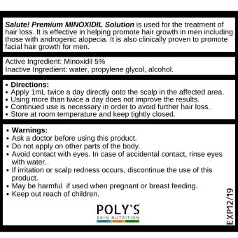 Hair Grower And Thickener - Minoxidil Solution USP 5%,50mL By Salute! SET Of FOUR(4) June 2018 - 2 Hair Grower and Thickener - Minoxidil Solution USP 5%,50mL by Salute! SET of FOUR(4) - 2