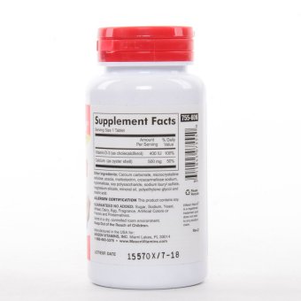 Mason Oyster Shell Calcium With Vitamin D3 Tablets Bottle Of 60 June 2018 - 2 Mason Oyster Shell Calcium with Vitamin D3 Tablets Bottle of 60 - 2