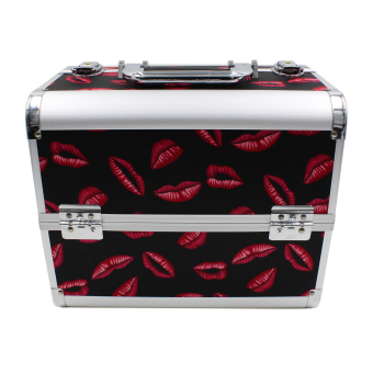 Pop Art Big Professional Make-up Box Case Tartan (Kisses Pattern) June 2018 - 2 Pop Art Big Professional Make-up Box Case Tartan (Kisses Pattern) - 2