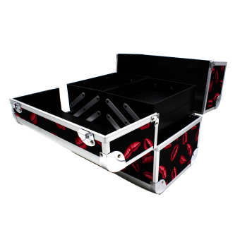 Pop Art Big Professional Make-up Box Case Tartan (Kisses Pattern) June 2018 - 4 Pop Art Big Professional Make-up Box Case Tartan (Kisses Pattern) - 4
