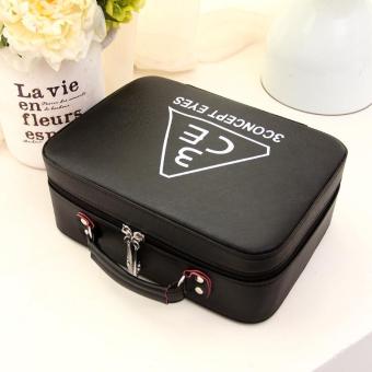 PU Leather Cosmetic Bag Make-up Storage Box Case Organizer - Black April 2018 - 2 PU Leather Cosmetic Bag Make-up Storage Box Case Organizer - black - 2