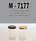 M - 7177 220ml Glass jar with free seals