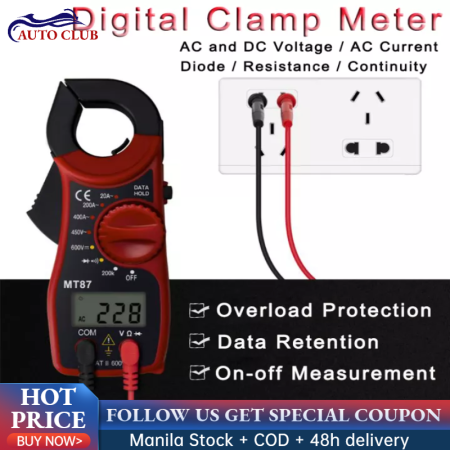 Portable Digital Clamp Meter for AC/DC Current and Voltage, MT87