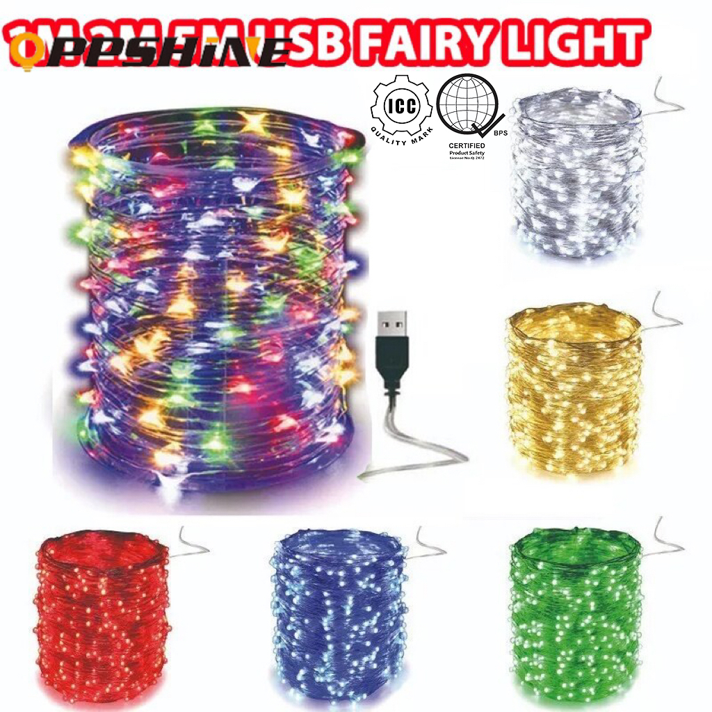 Product photo of OPPSHINE USB LED Fairy String Lights (1, 5 or 10 m) from its Lazada listing