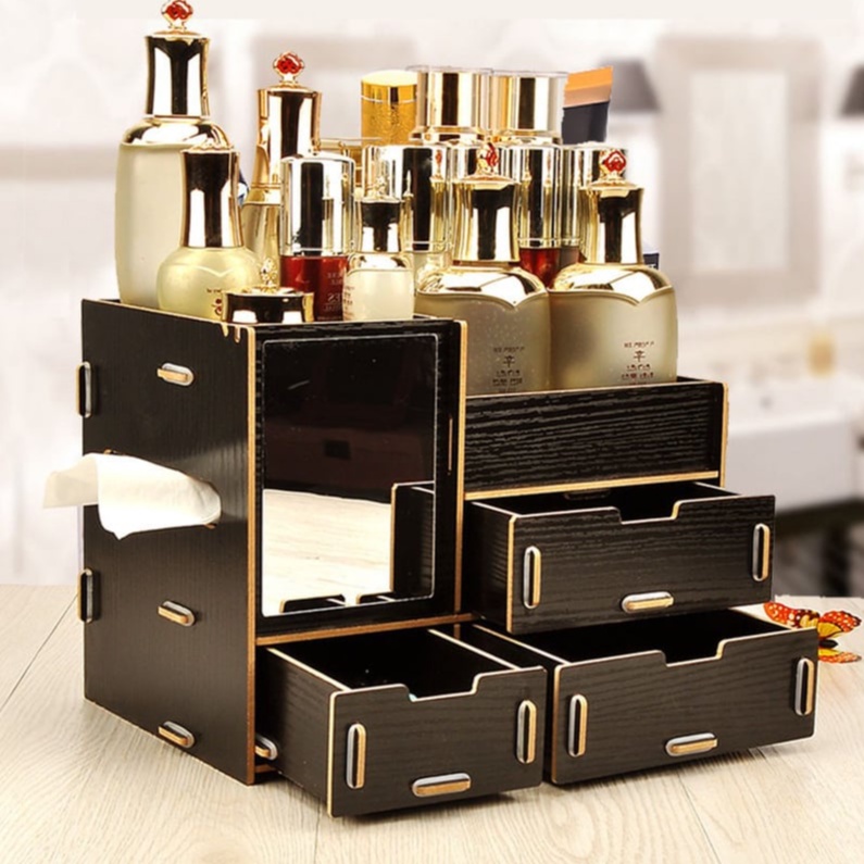 360° Rotating Makeup Organizer Spinning Make Up Box Storage Brush