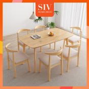 Siv Wood Dining Table Set with Chairs, 4-6 Seaters