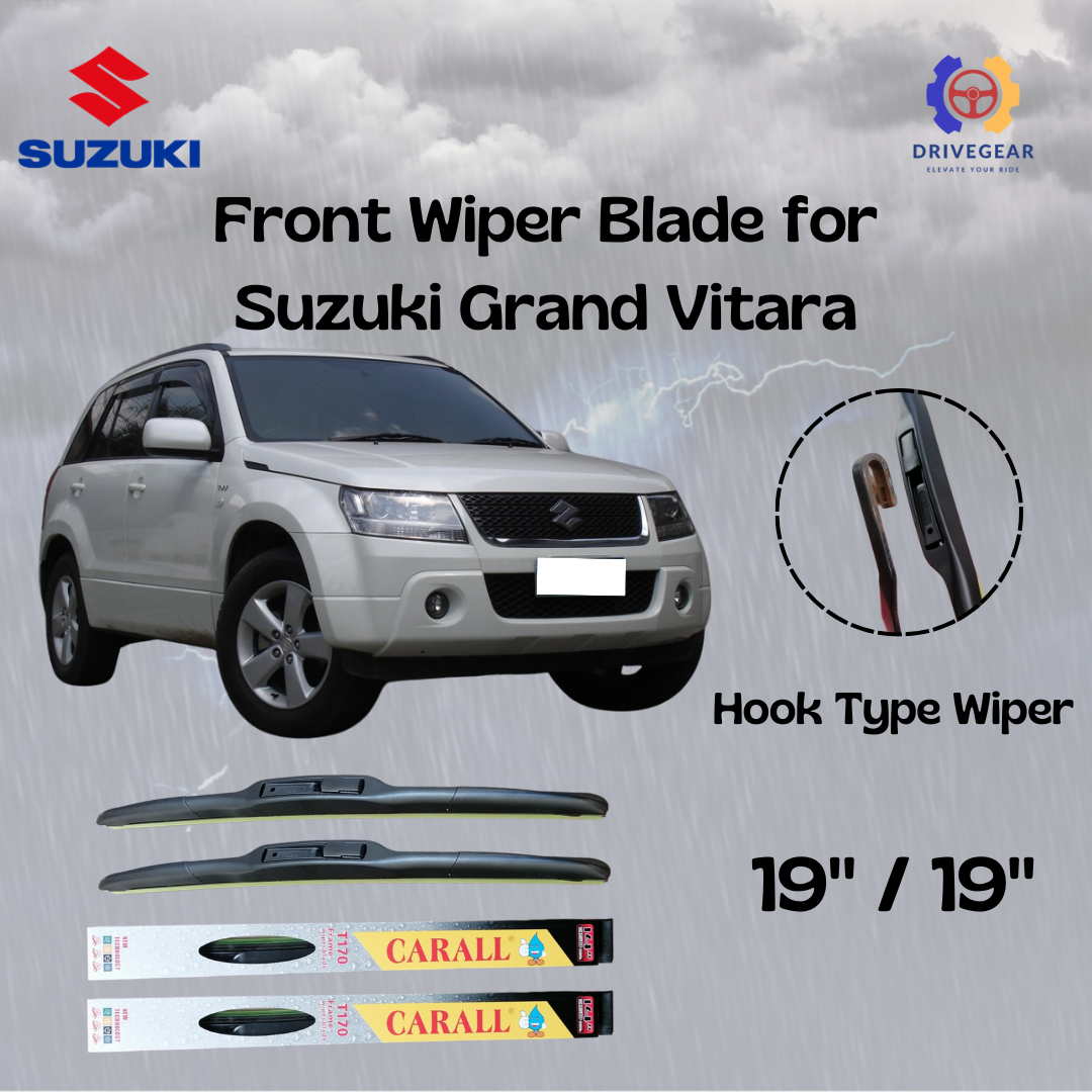 Alca Wiper Blades 3-Piece Set For Suzuki Grand Vitara 2006-On – 19" 19" 14" – Front & Rear, Standard Type