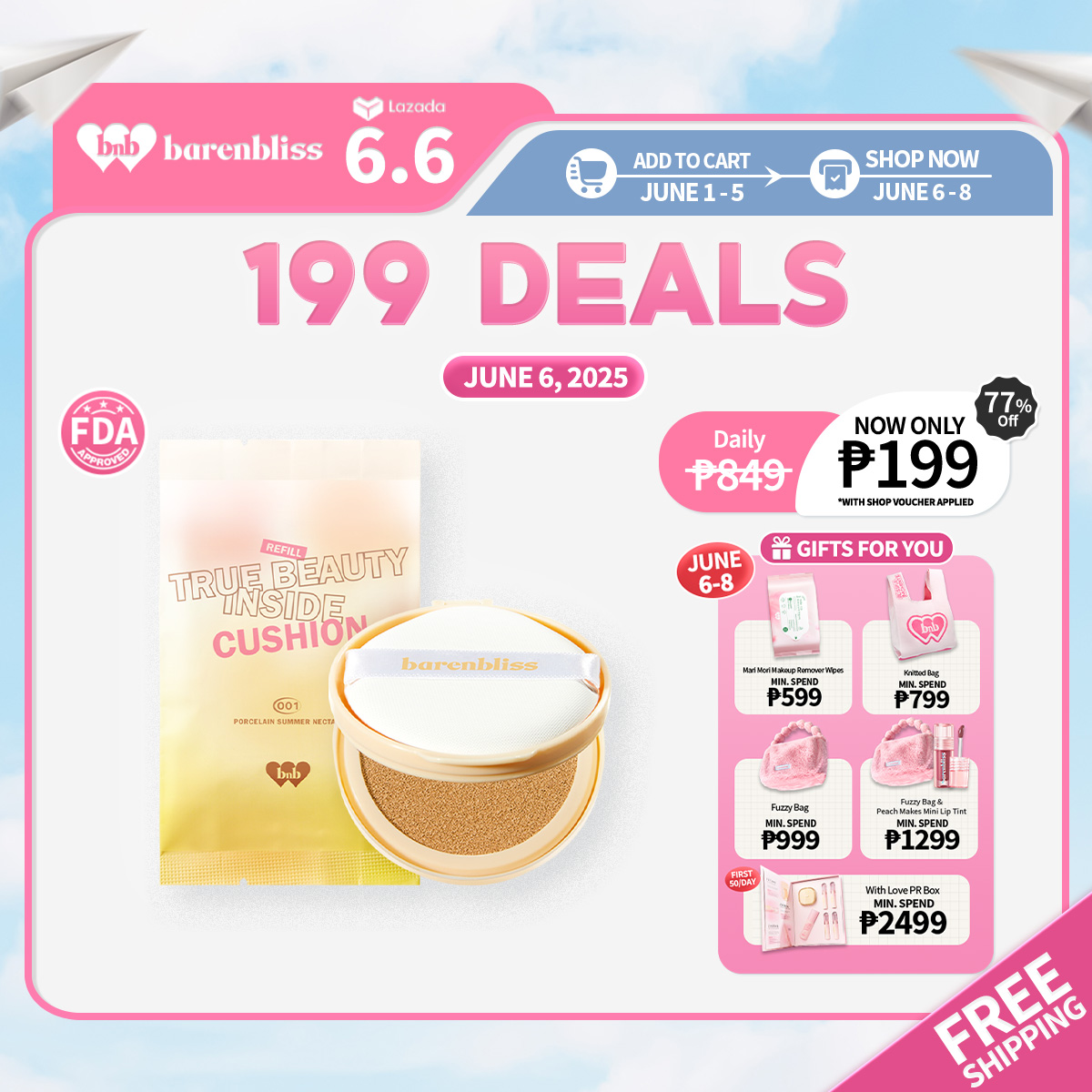 Discount on Barenbliss  shoes - SKU: Barenbliss Bnb Korean Bloomatte True Beauty Inside Refill Cushion | Oil Control | High Coverage Make