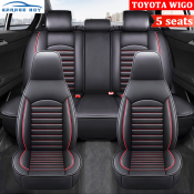 Toyota Wigo Leather Car Seat Cover Set for Five-Seaters